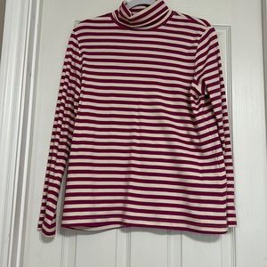 Appleseeds Fuschia and Cream Cotton Turtleneck